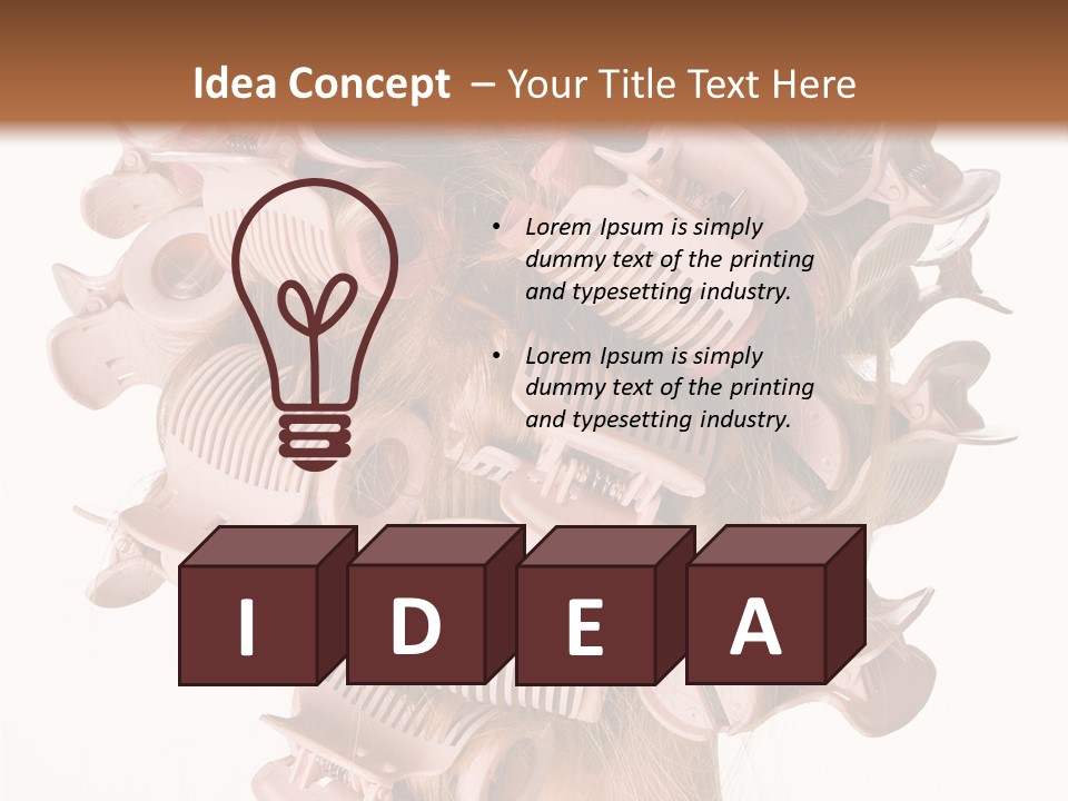 A Woman With A Bunch Of Hair Combs On Her Head PowerPoint Template