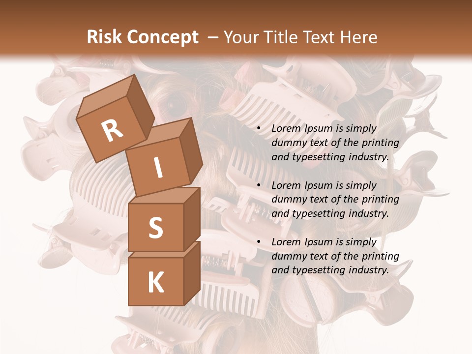 A Woman With A Bunch Of Hair Combs On Her Head PowerPoint Template