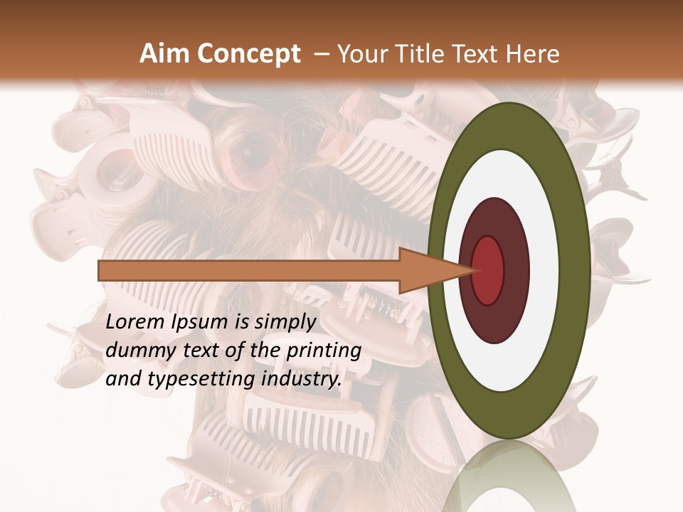 A Woman With A Bunch Of Hair Combs On Her Head PowerPoint Template