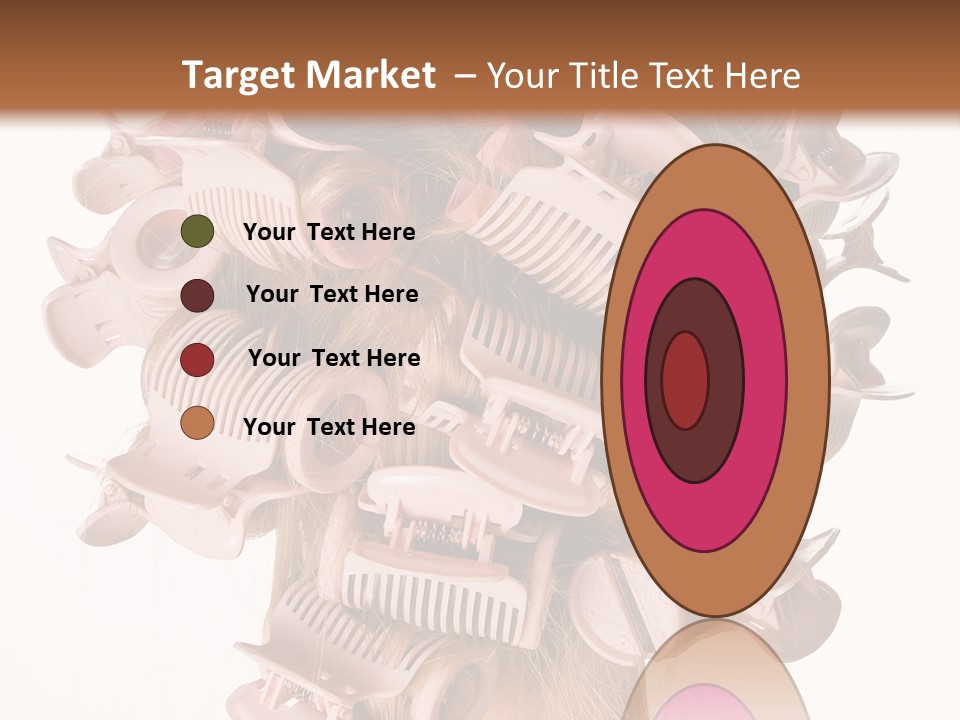 A Woman With A Bunch Of Hair Combs On Her Head PowerPoint Template