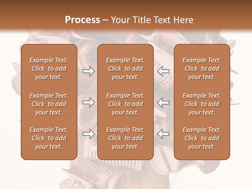 A Woman With A Bunch Of Hair Combs On Her Head PowerPoint Template