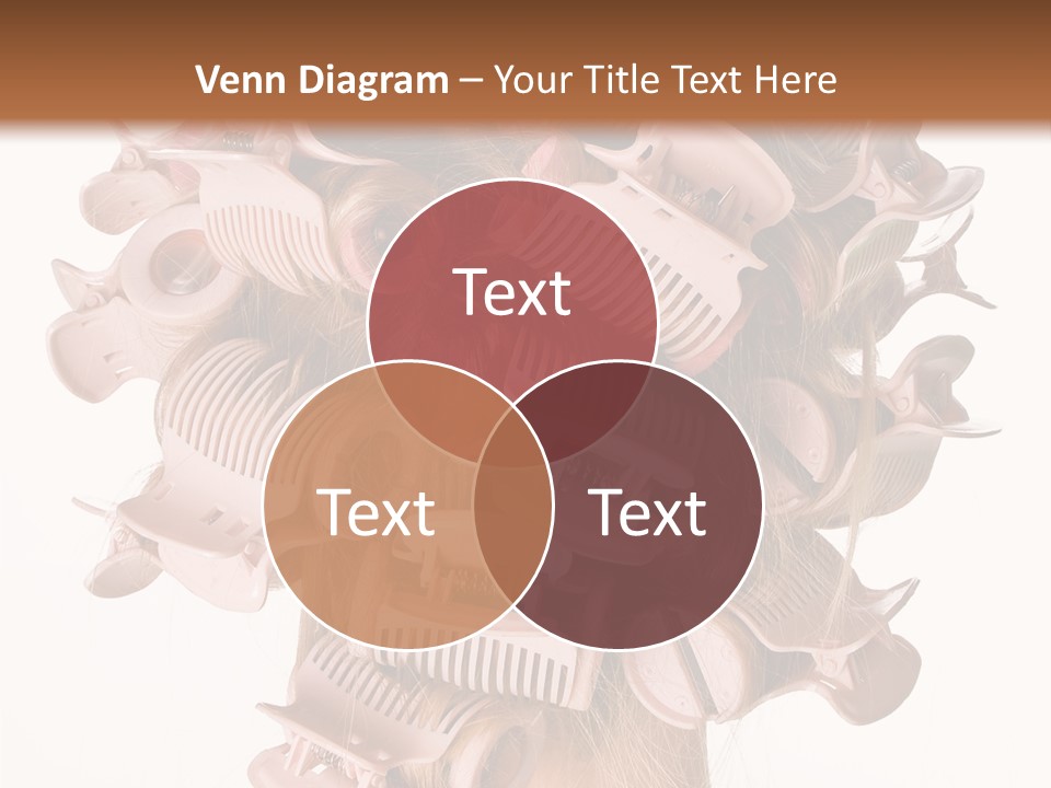 A Woman With A Bunch Of Hair Combs On Her Head PowerPoint Template