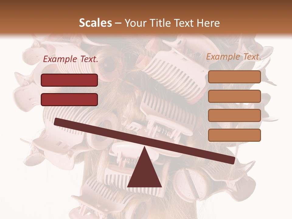 A Woman With A Bunch Of Hair Combs On Her Head PowerPoint Template