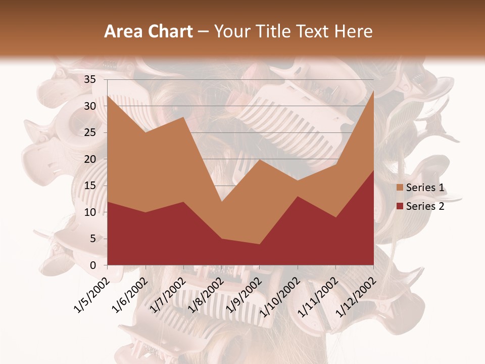 A Woman With A Bunch Of Hair Combs On Her Head PowerPoint Template