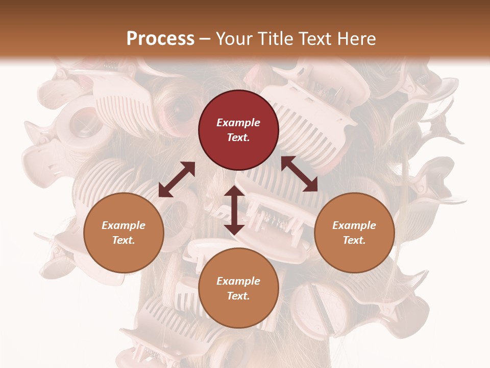 A Woman With A Bunch Of Hair Combs On Her Head PowerPoint Template