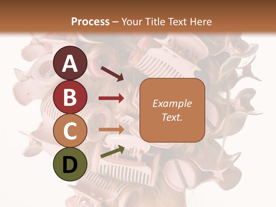 A Woman With A Bunch Of Hair Combs On Her Head PowerPoint Template