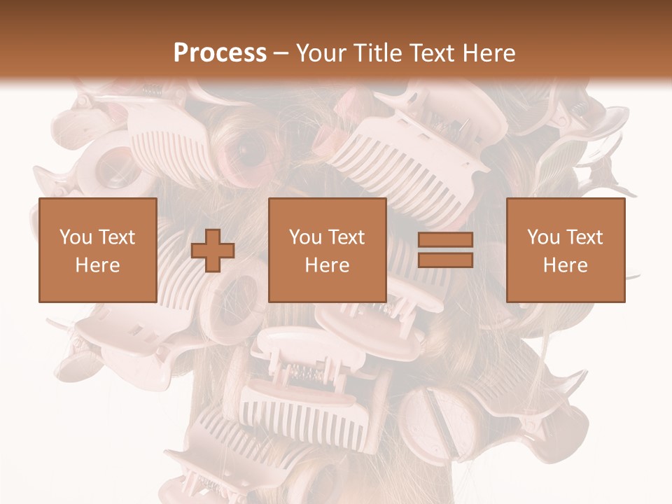 A Woman With A Bunch Of Hair Combs On Her Head PowerPoint Template