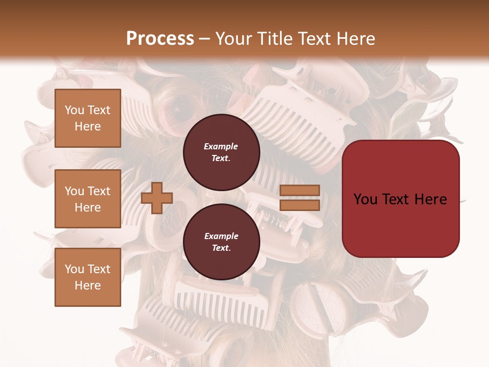 A Woman With A Bunch Of Hair Combs On Her Head PowerPoint Template