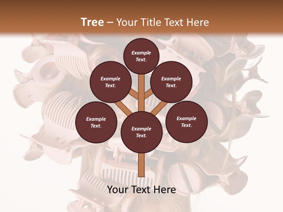 A Woman With A Bunch Of Hair Combs On Her Head PowerPoint Template