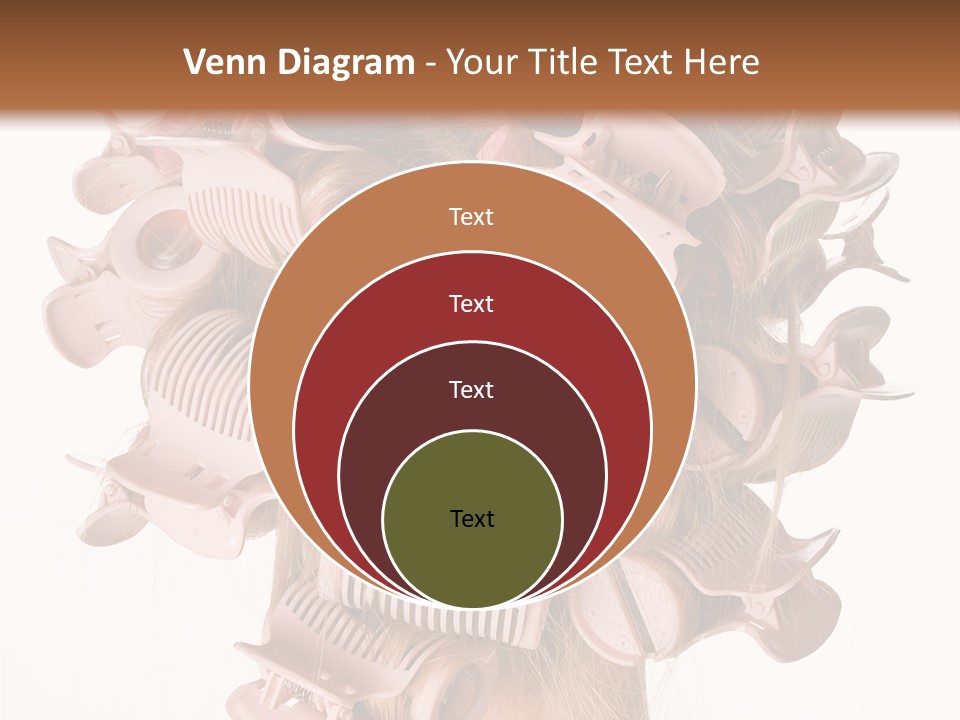 A Woman With A Bunch Of Hair Combs On Her Head PowerPoint Template