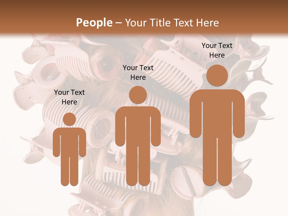A Woman With A Bunch Of Hair Combs On Her Head PowerPoint Template
