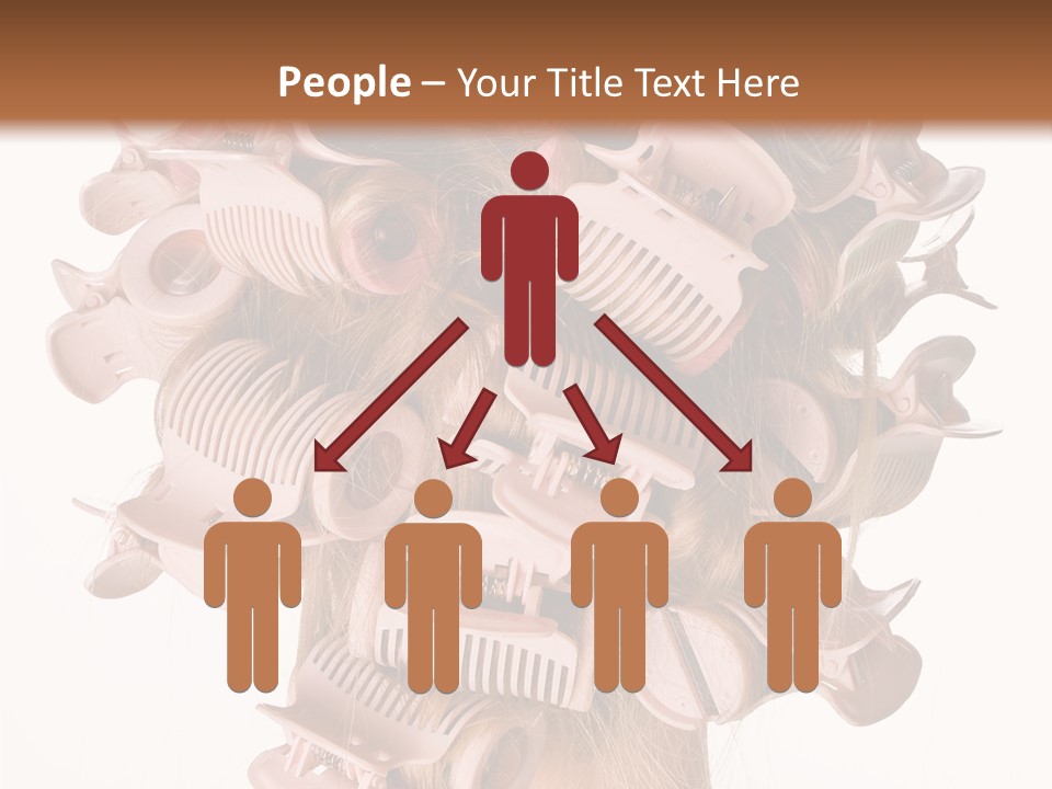 A Woman With A Bunch Of Hair Combs On Her Head PowerPoint Template
