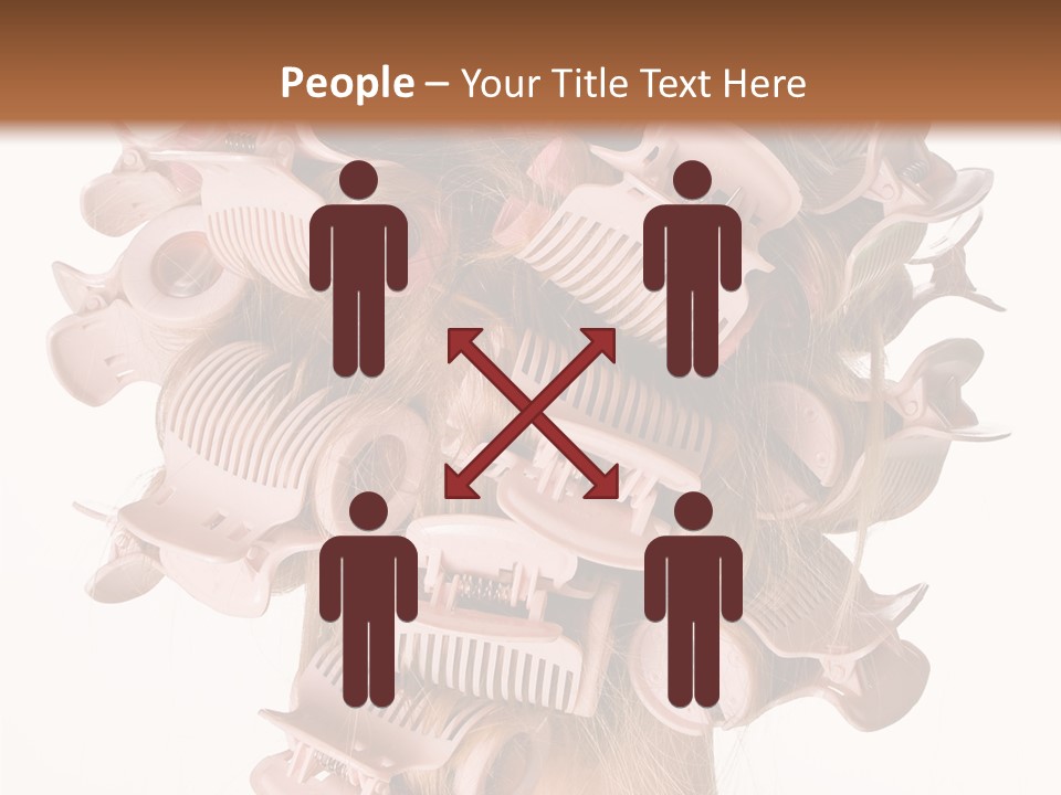 A Woman With A Bunch Of Hair Combs On Her Head PowerPoint Template