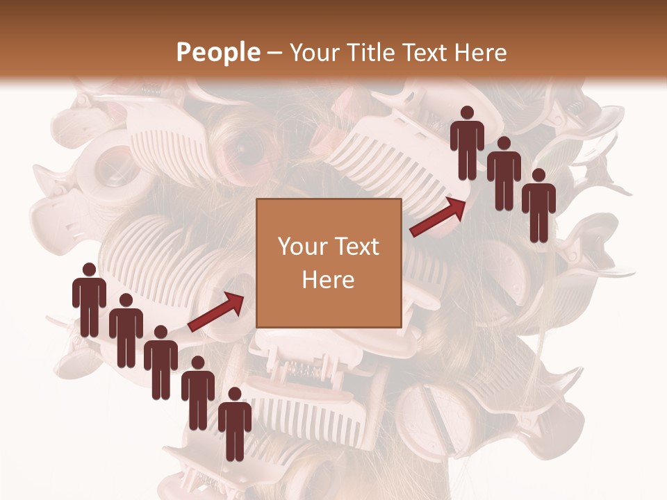 A Woman With A Bunch Of Hair Combs On Her Head PowerPoint Template