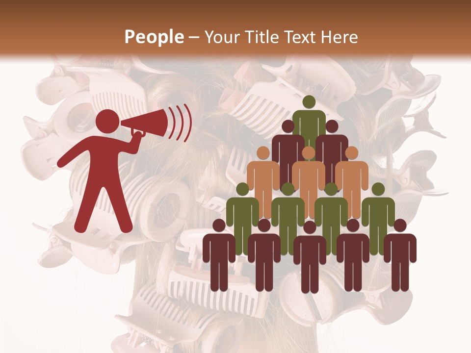 A Woman With A Bunch Of Hair Combs On Her Head PowerPoint Template