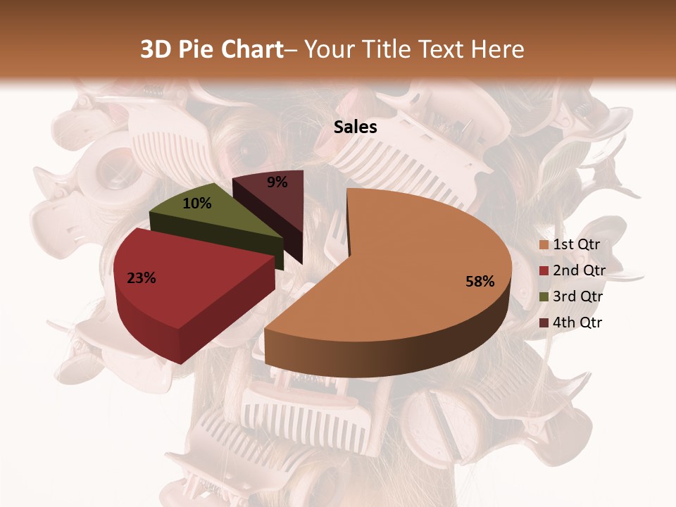 A Woman With A Bunch Of Hair Combs On Her Head PowerPoint Template