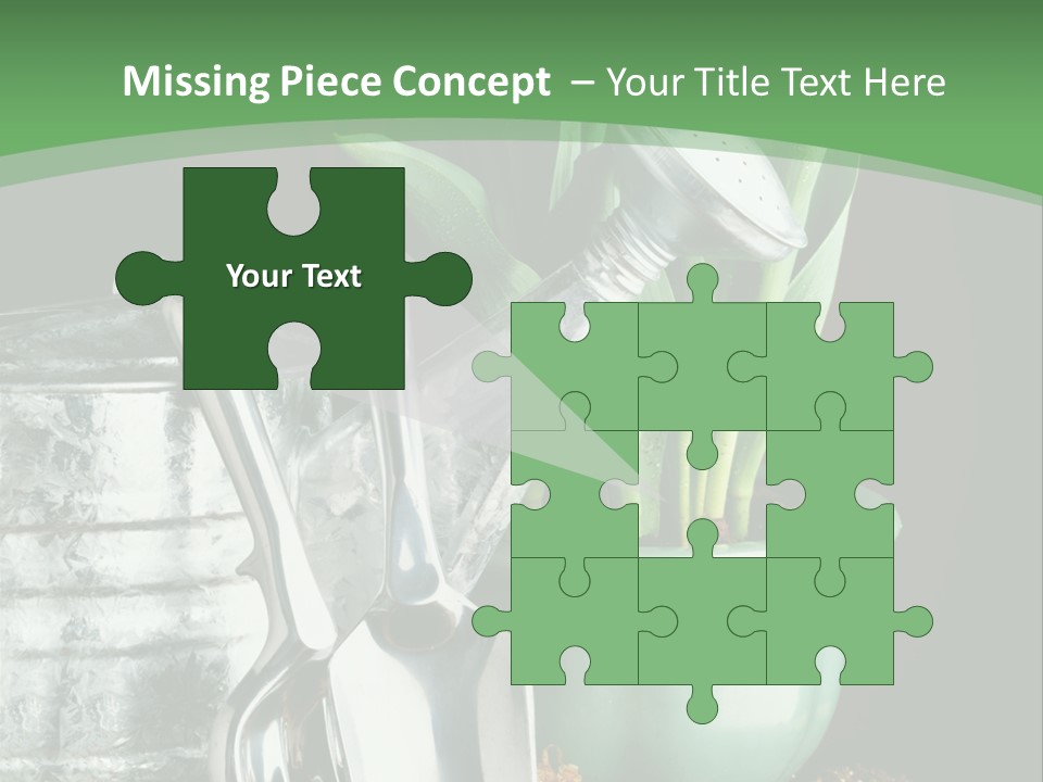 Gardening Tools With Flowering Bulbs In A Pot PowerPoint Template