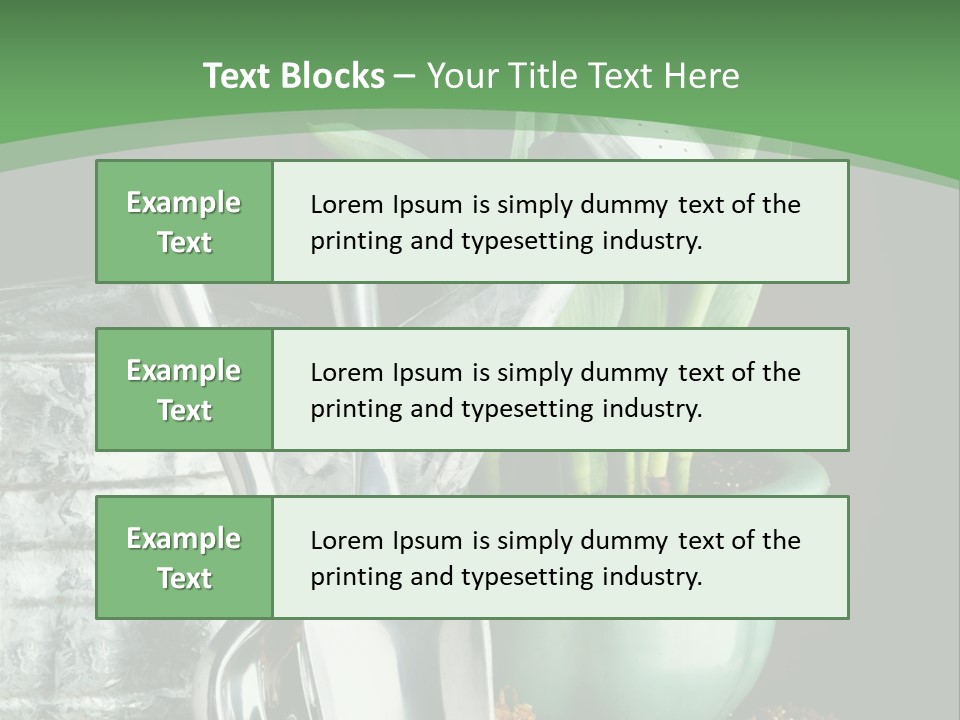 Gardening Tools With Flowering Bulbs In A Pot PowerPoint Template