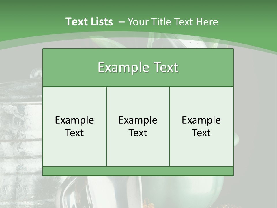Gardening Tools With Flowering Bulbs In A Pot PowerPoint Template