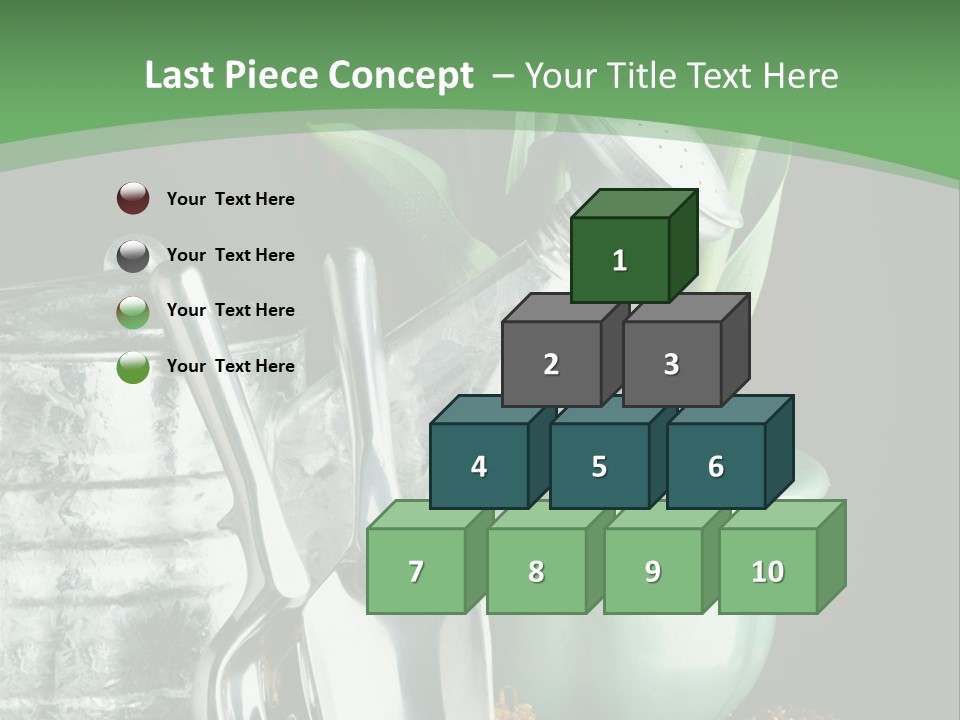 Gardening Tools With Flowering Bulbs In A Pot PowerPoint Template