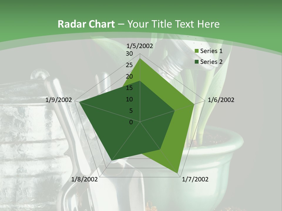 Gardening Tools With Flowering Bulbs In A Pot PowerPoint Template