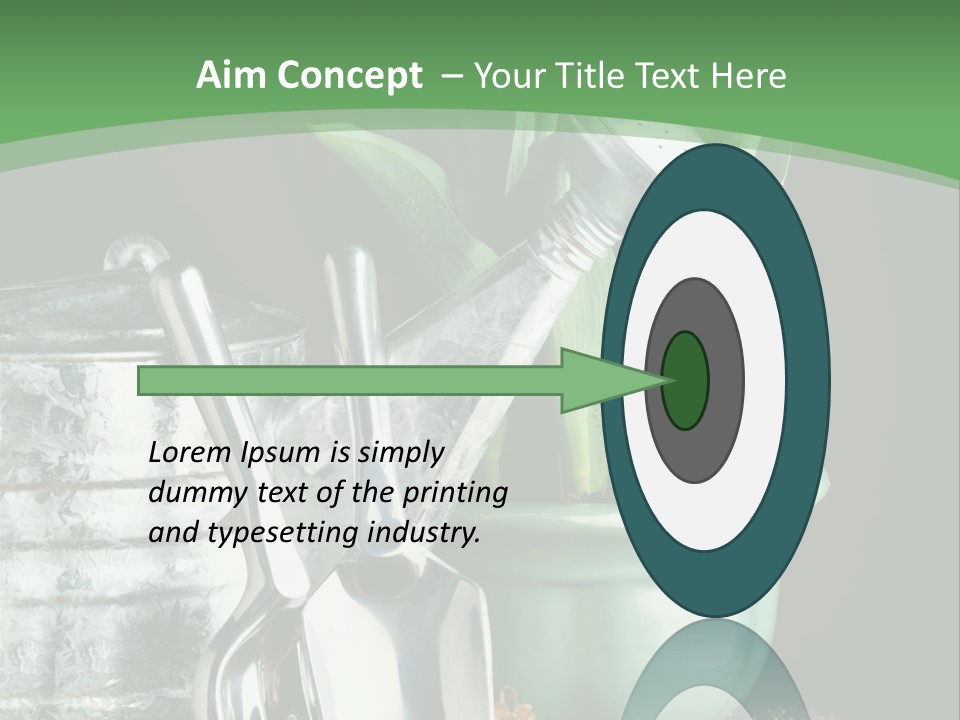 Gardening Tools With Flowering Bulbs In A Pot PowerPoint Template