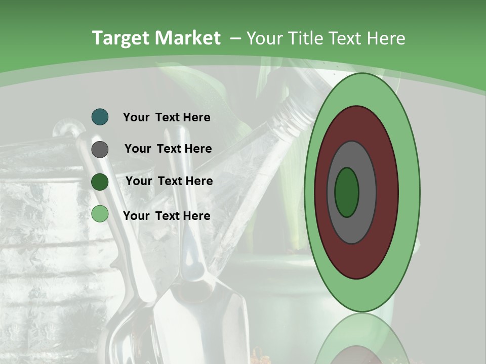 Gardening Tools With Flowering Bulbs In A Pot PowerPoint Template