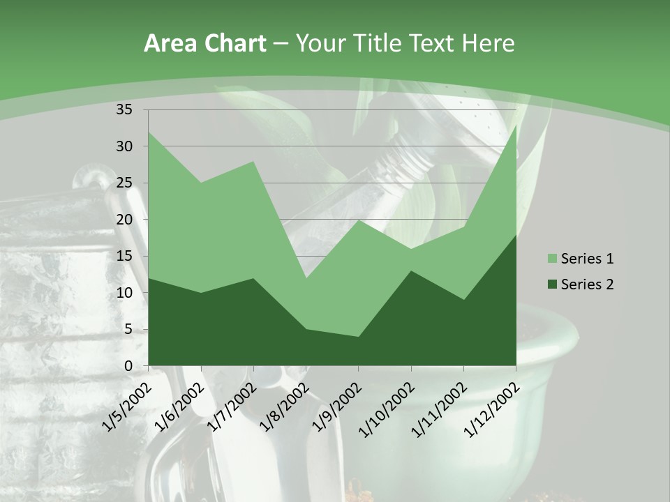 Gardening Tools With Flowering Bulbs In A Pot PowerPoint Template
