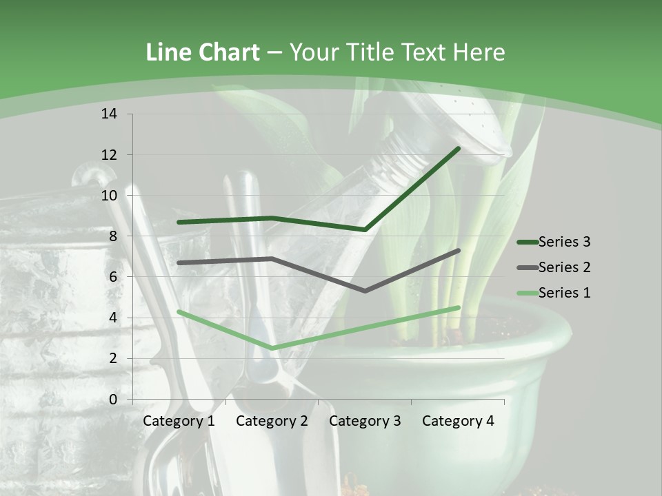 Gardening Tools With Flowering Bulbs In A Pot PowerPoint Template