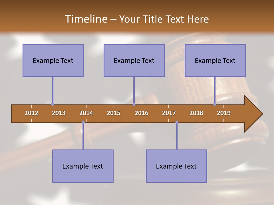 Judges Wooden Gavel With Stars Of Flag In Background. PowerPoint Template