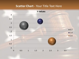 Judges Wooden Gavel With Stars Of Flag In Background. PowerPoint Template