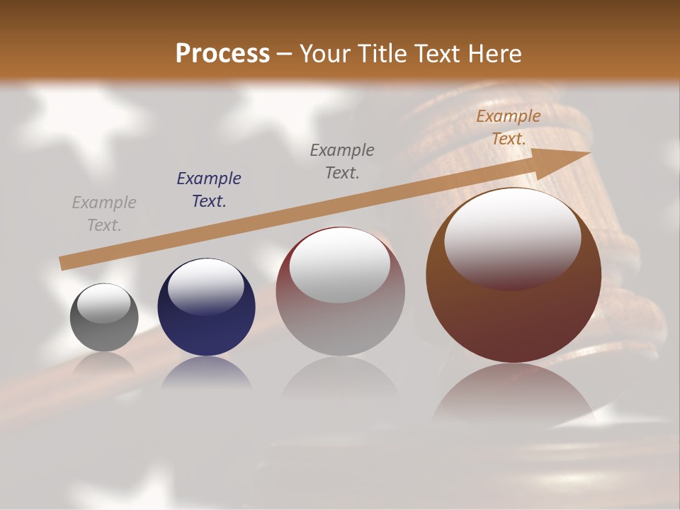 Judges Wooden Gavel With Stars Of Flag In Background. PowerPoint Template