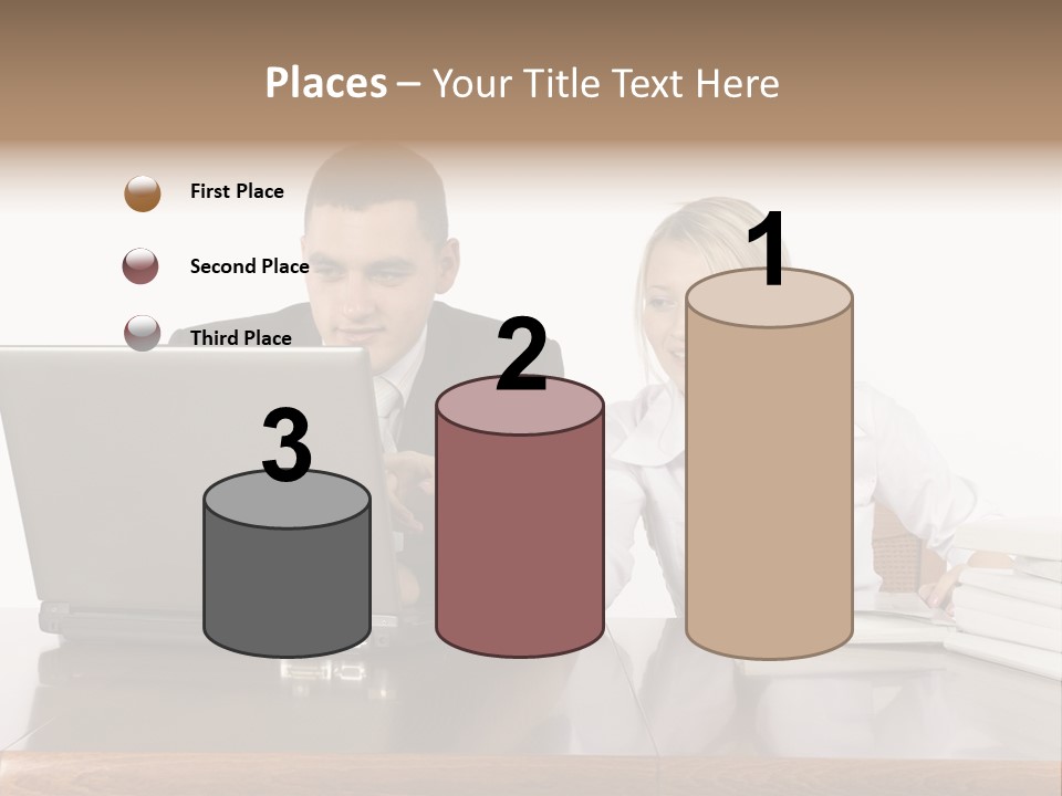 Blurred Pedestrians In Modern Passageway PowerPoint Template