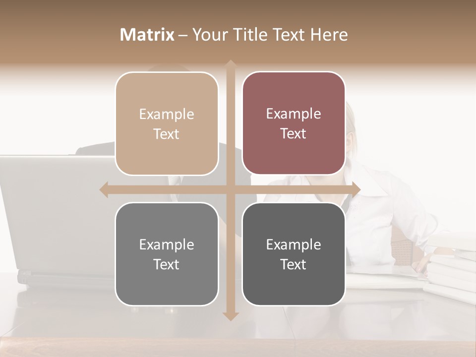 Blurred Pedestrians In Modern Passageway PowerPoint Template