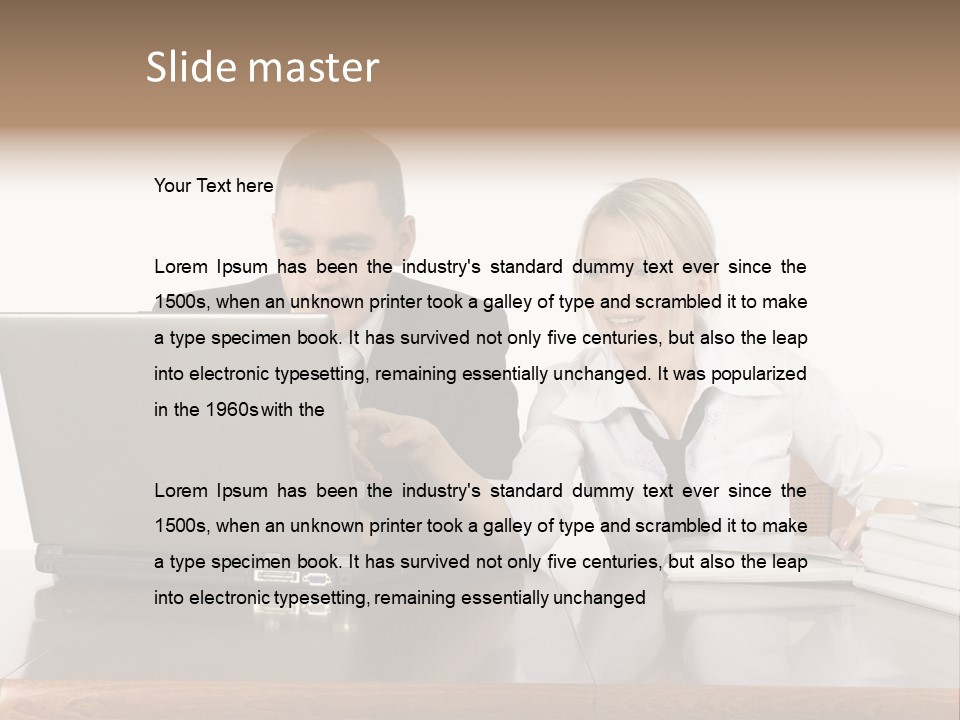 Blurred Pedestrians In Modern Passageway PowerPoint Template