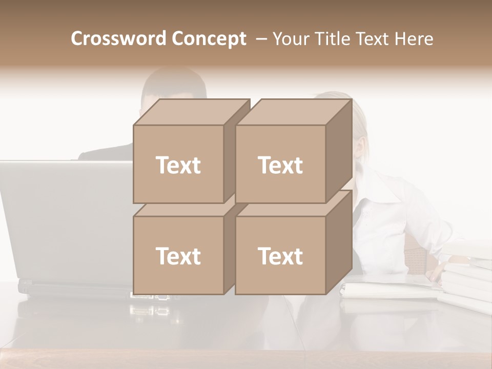 Blurred Pedestrians In Modern Passageway PowerPoint Template