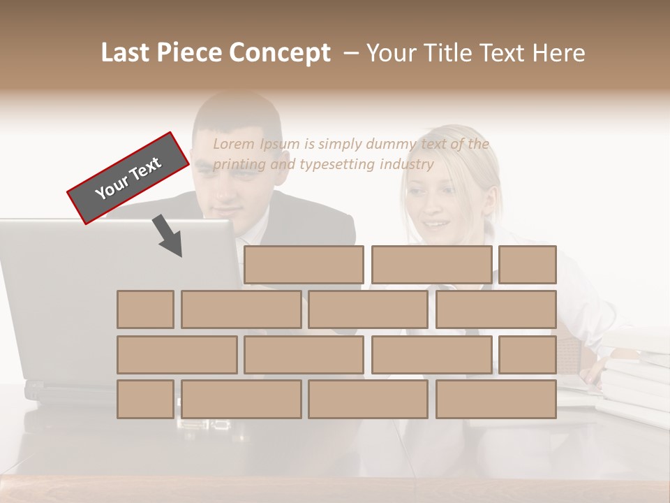 Blurred Pedestrians In Modern Passageway PowerPoint Template