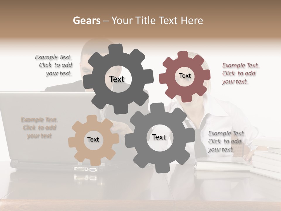 Blurred Pedestrians In Modern Passageway PowerPoint Template