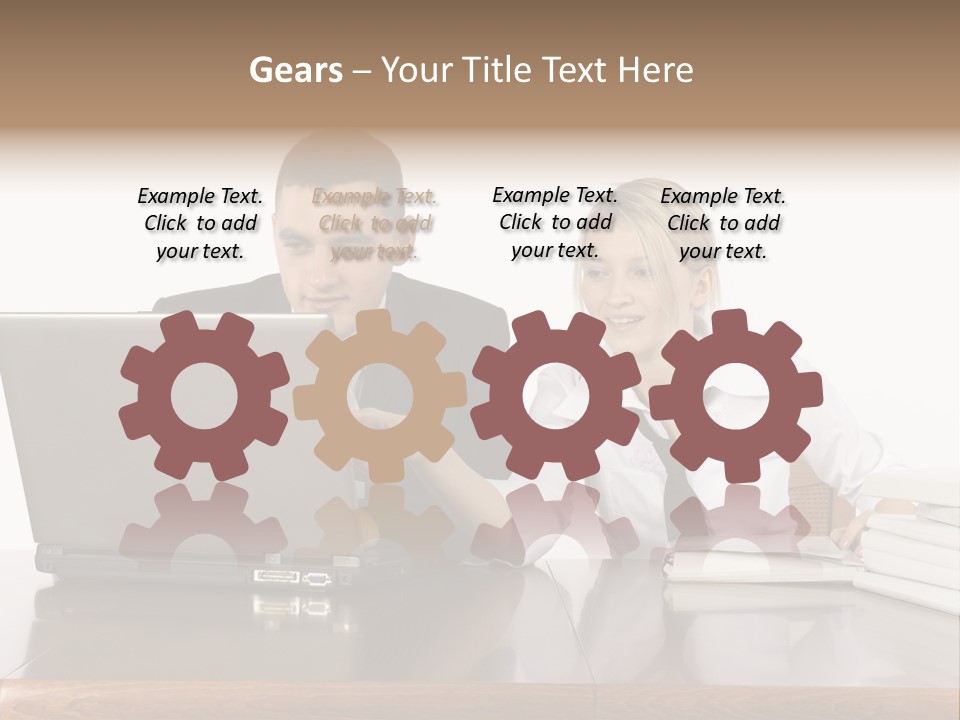 Blurred Pedestrians In Modern Passageway PowerPoint Template