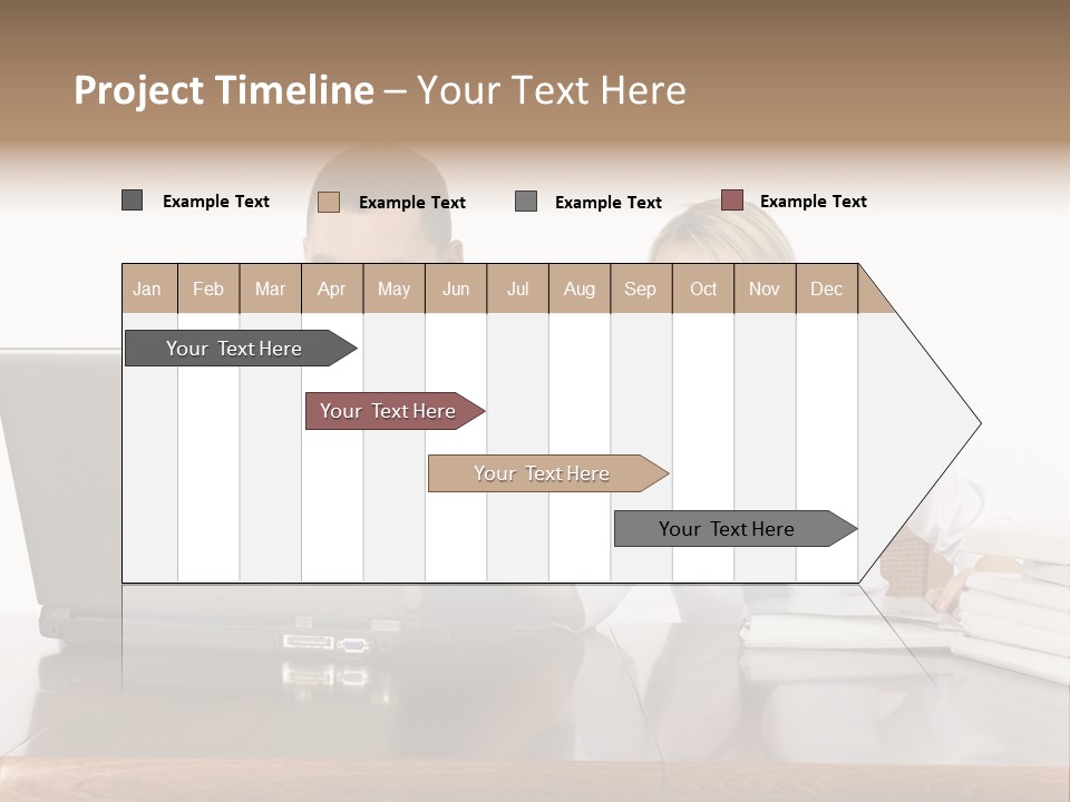 Blurred Pedestrians In Modern Passageway PowerPoint Template