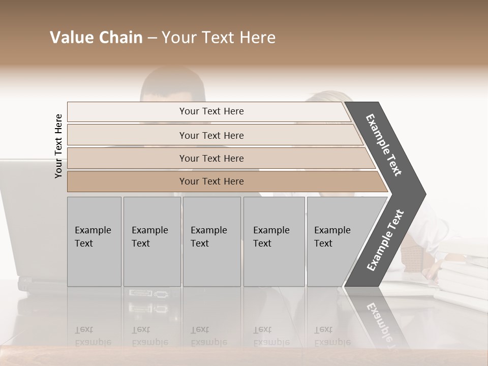 Blurred Pedestrians In Modern Passageway PowerPoint Template