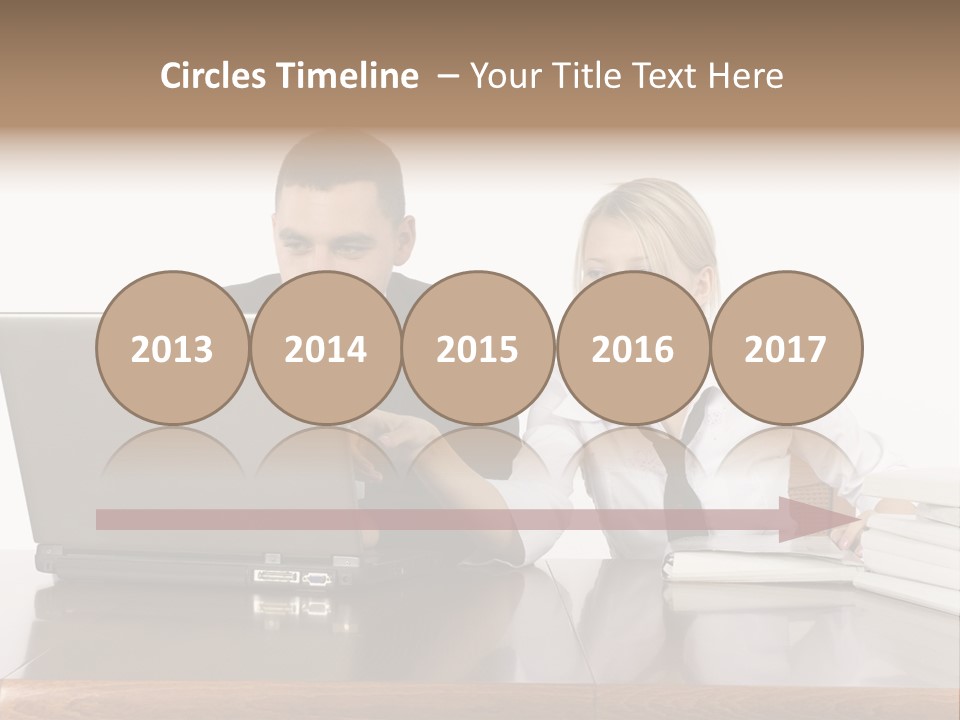 Blurred Pedestrians In Modern Passageway PowerPoint Template