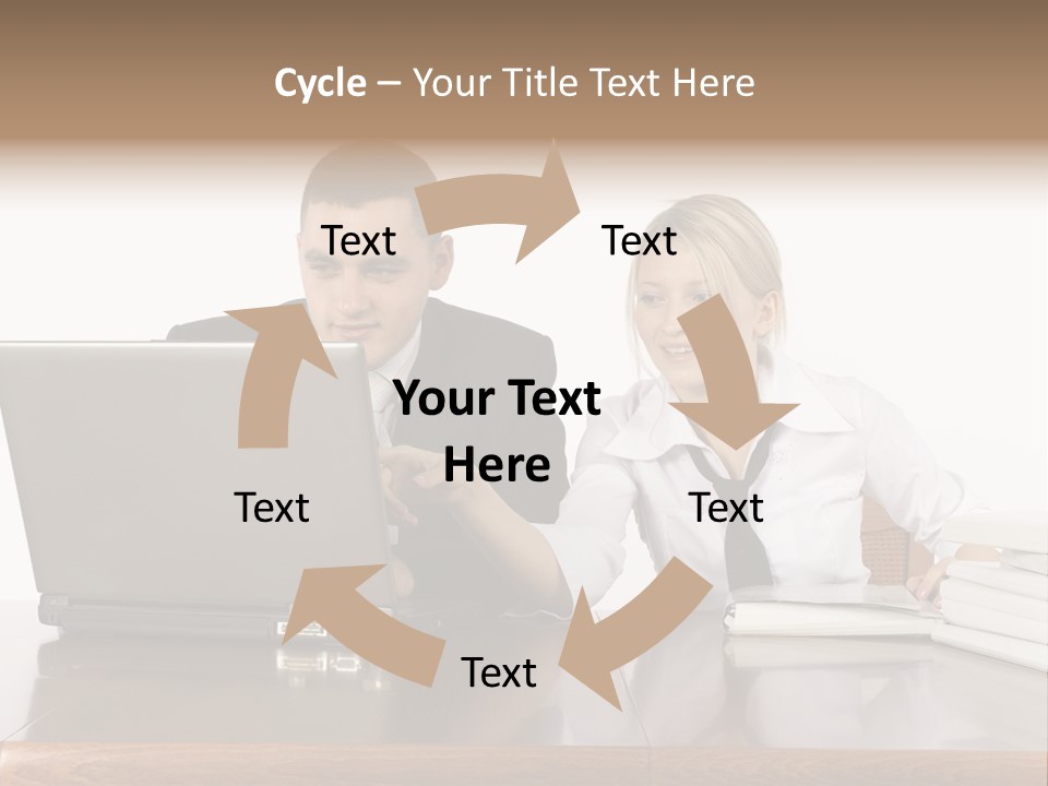 Blurred Pedestrians In Modern Passageway PowerPoint Template