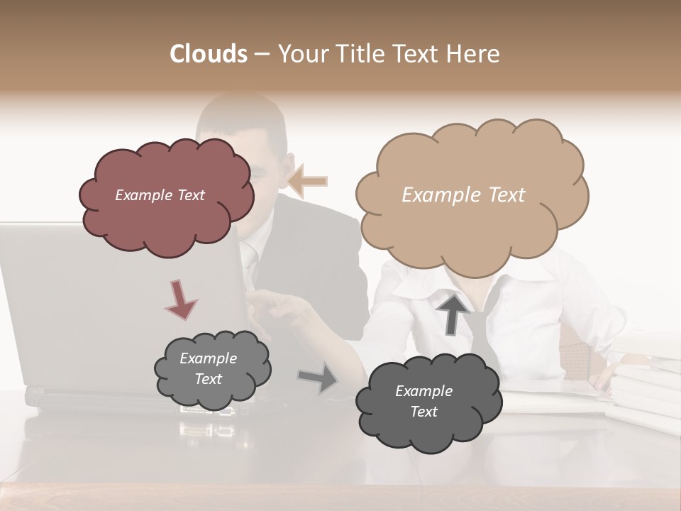 Blurred Pedestrians In Modern Passageway PowerPoint Template