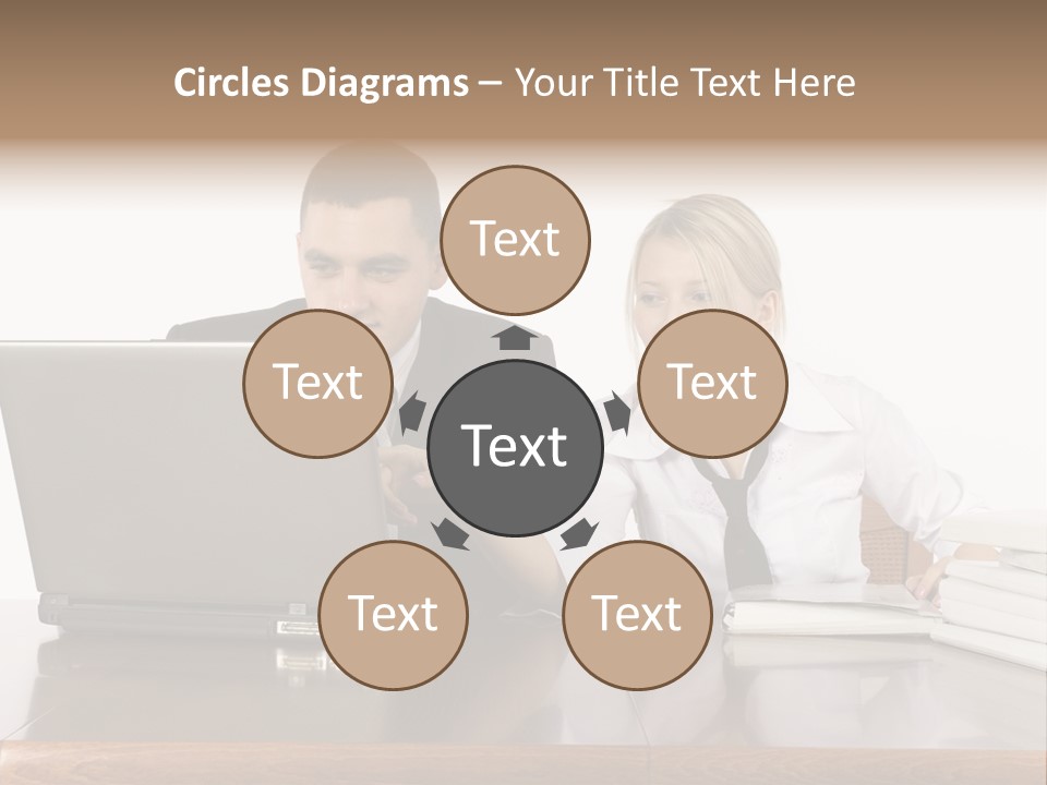 Blurred Pedestrians In Modern Passageway PowerPoint Template