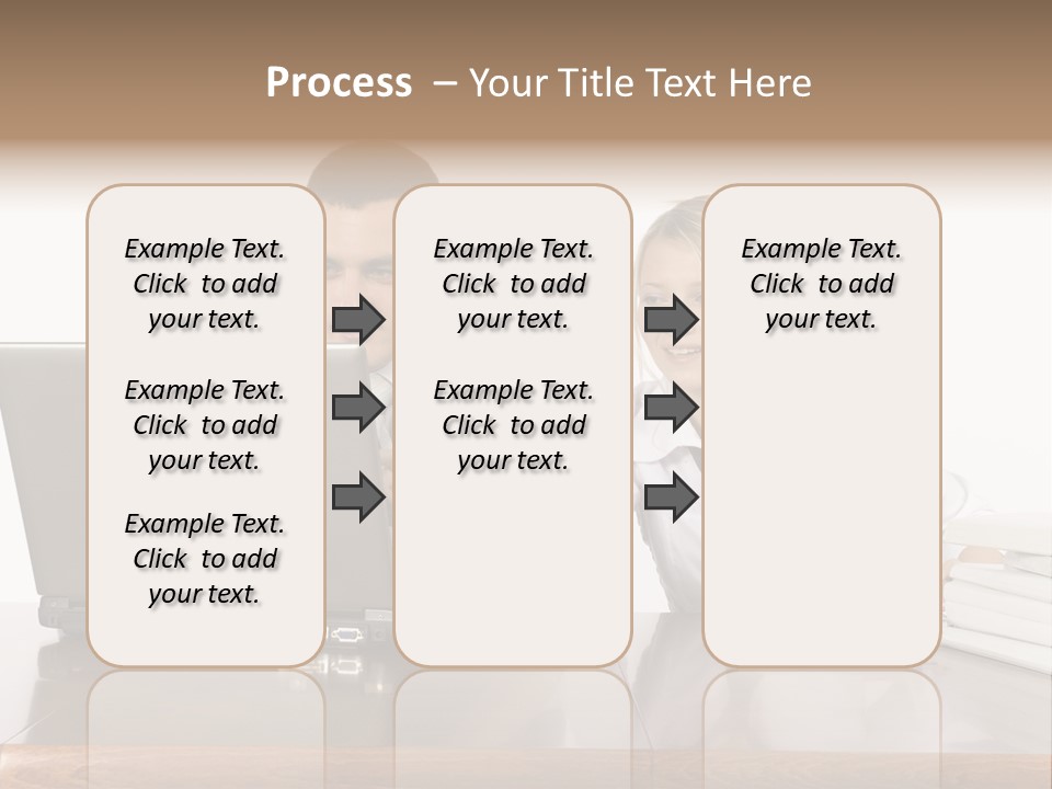 Blurred Pedestrians In Modern Passageway PowerPoint Template