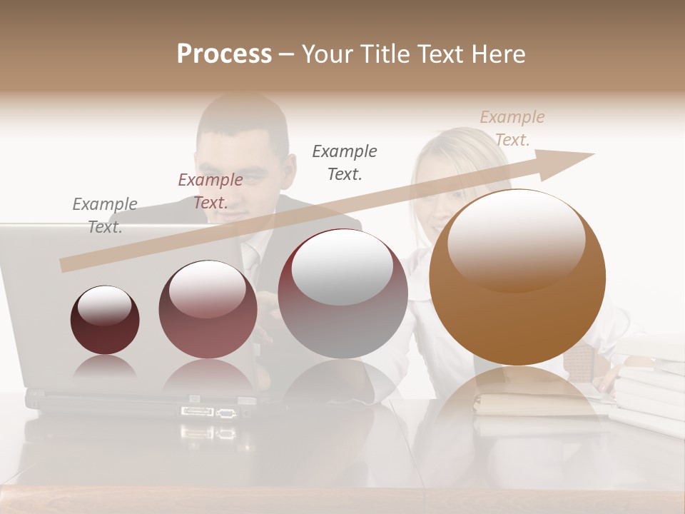 Blurred Pedestrians In Modern Passageway PowerPoint Template