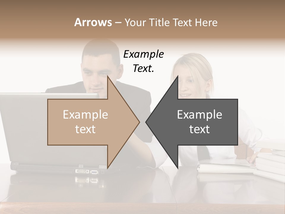 Blurred Pedestrians In Modern Passageway PowerPoint Template