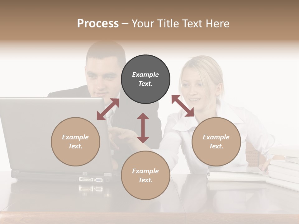 Blurred Pedestrians In Modern Passageway PowerPoint Template