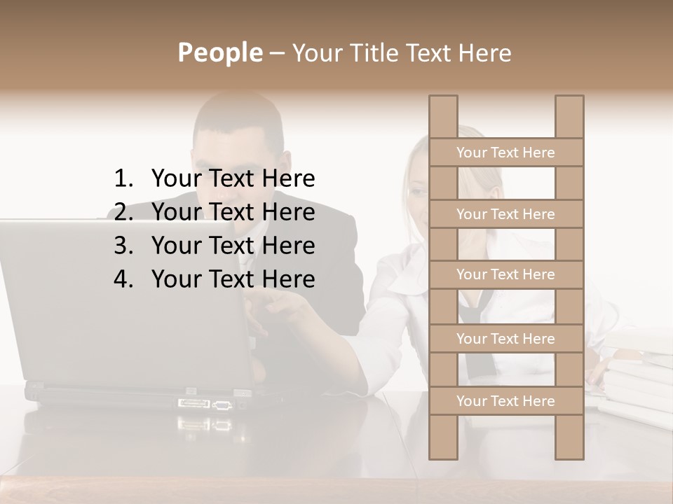 Blurred Pedestrians In Modern Passageway PowerPoint Template